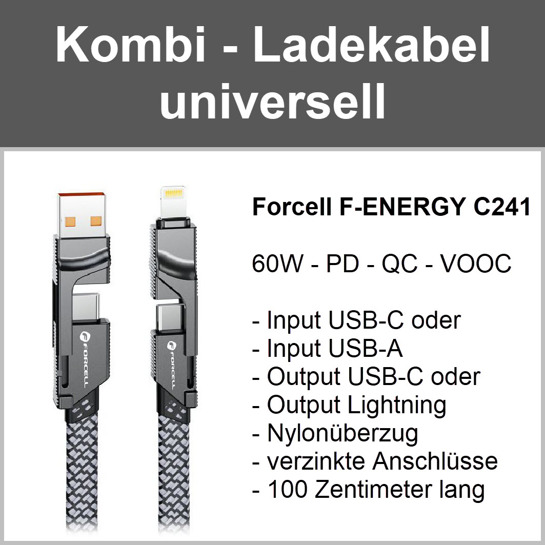 Kombi-Ladekabel iPhone Galaxy im Online-Handyshop kaufen oder bestellen Kombi-Ladekabel iPhone Galaxy im Online-Handyshop kaufen oder bestellen